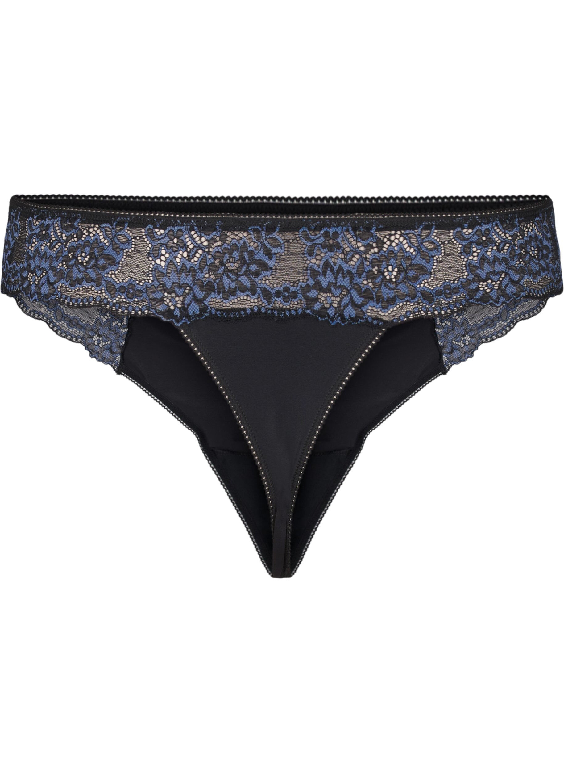G-streng i microfiber med blonder