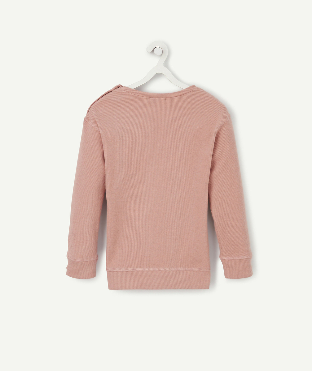 LE T-SHIRT ÉVOLUTIF CÔTELÉ VIEUX ROSE EN COTON PIMA