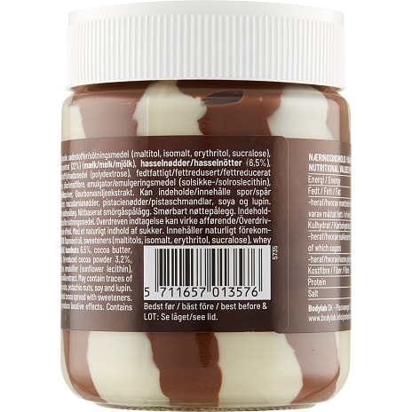 Proteinsmørepålæg m. hvid chokolade og kakao u. tilsat sukker