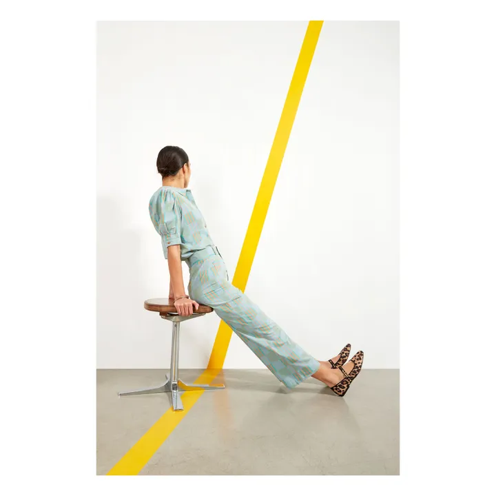 Maria de la Orden Pantalon Niza Rayures | Vert