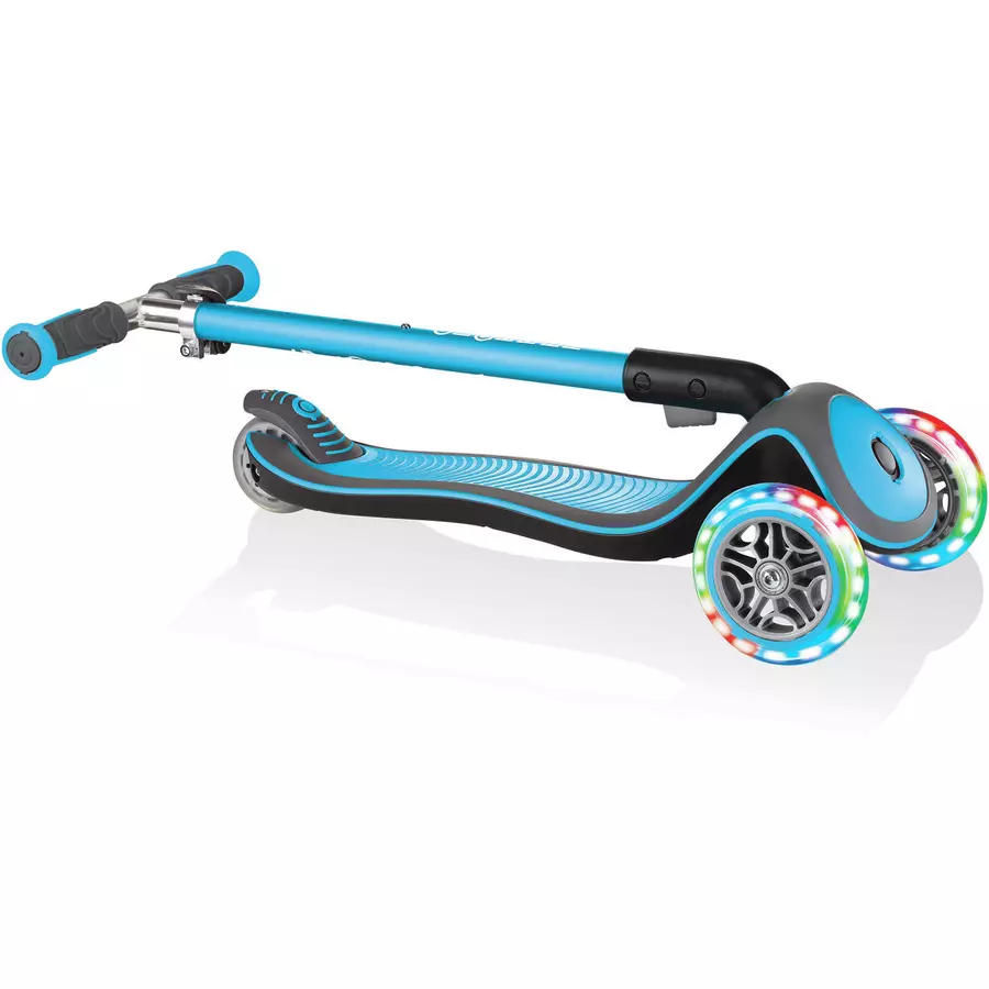 GLOBBER Scooter ELITE DELUXE LIGHTS mit Leuchtrollen, sky blau