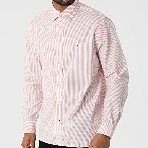 Chemise A Manches Longues Natural Soft Poplin 6863 Blanc Rose