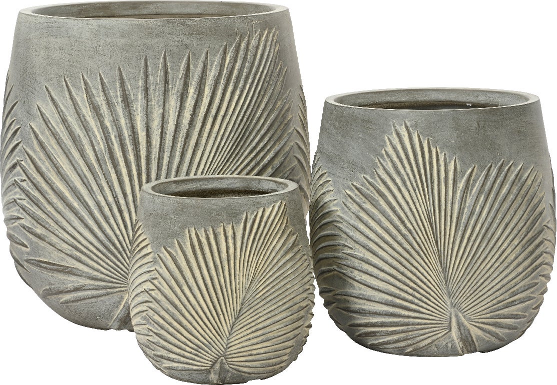 Decoris bloempot Axel grijs D 43 H 43 cm
