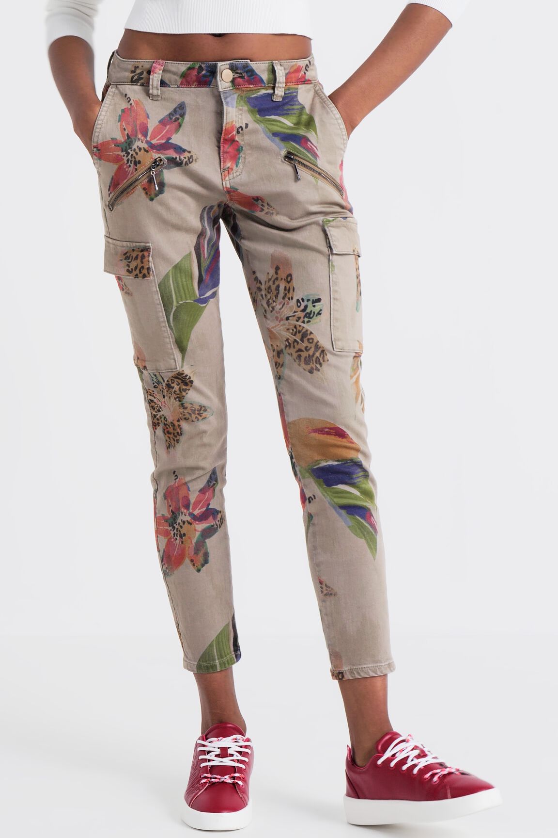 Pantalon cargo camoflower