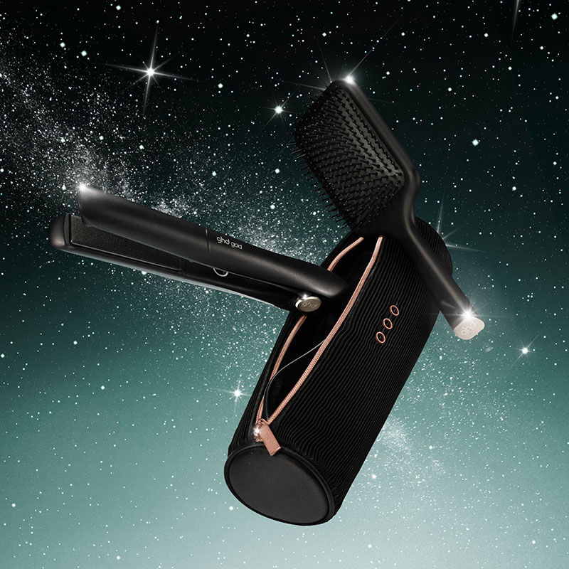 Coffret d'Exception styler Gold avec brosse plate et pochette