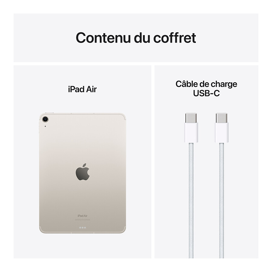 Apple iPad Air M2 2024 13 pouces Wi-Fi + Cellular - 128 Go - Lumière Stellaire