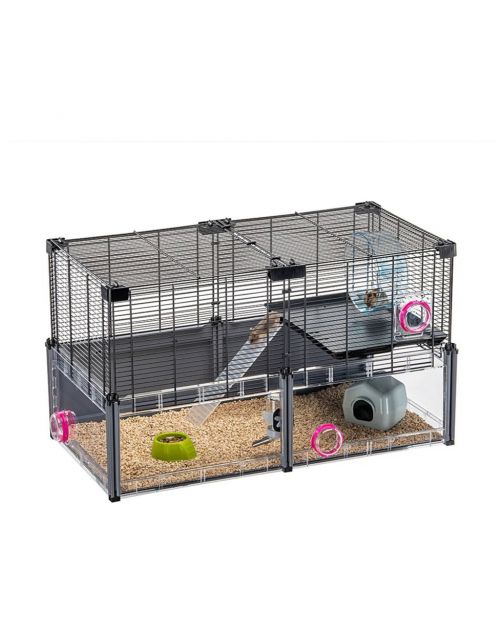 Ferplast Multipla Hamster - Dierenverblijf - 72.50x37.50x42 cm Zwart