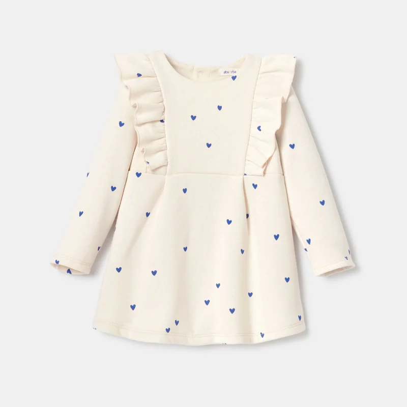 Robe en molleton imprimée cœurs rose bébé fille Absorba Rose