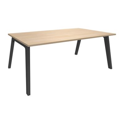 Bureau STEELY Manager - L180 x P100 x H72,5 cm - plateau imitation Chêne clair - Pieds carbone