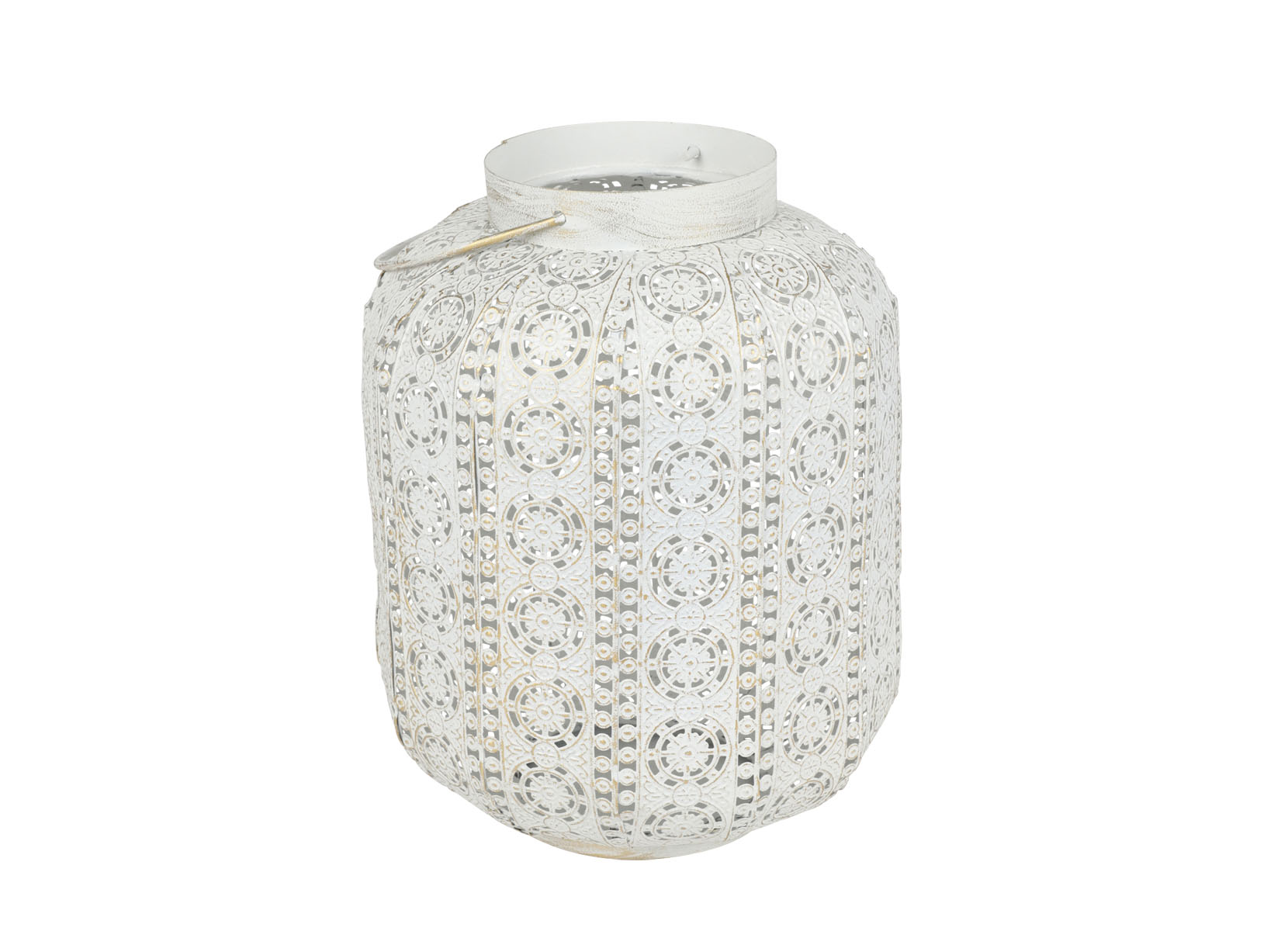 Metall-Laterne Oriental 18x25cm Antik-Weiß