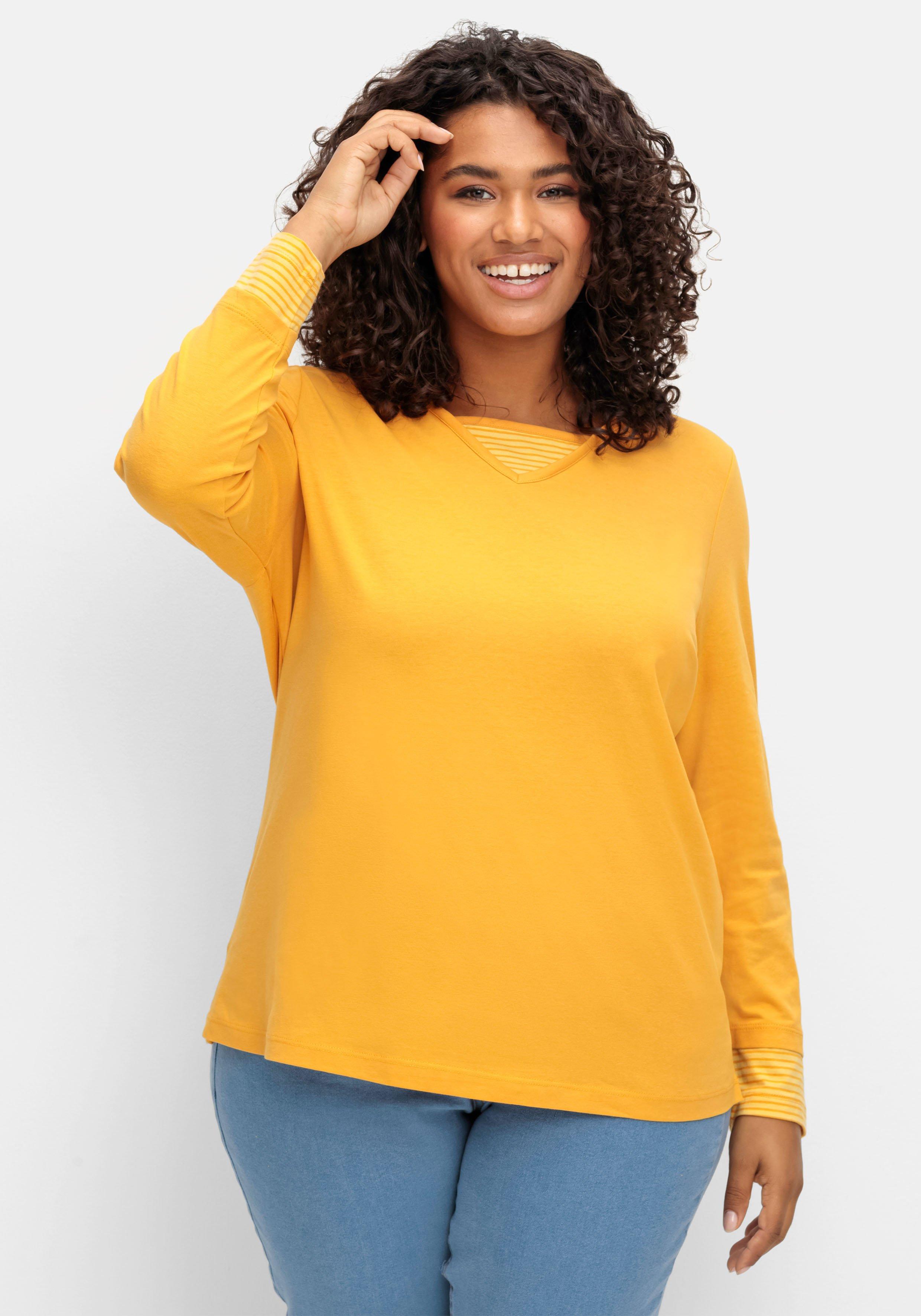 Shirt mit Streifendetails, im Layerlook