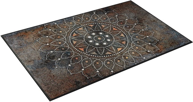 wash+dry by Kleen-Tex Teppich »Madhana« rechteckig 7 mm Höhe Motiv Mandala, rutschhemmend, In- und Outdoor geeignet, waschbar