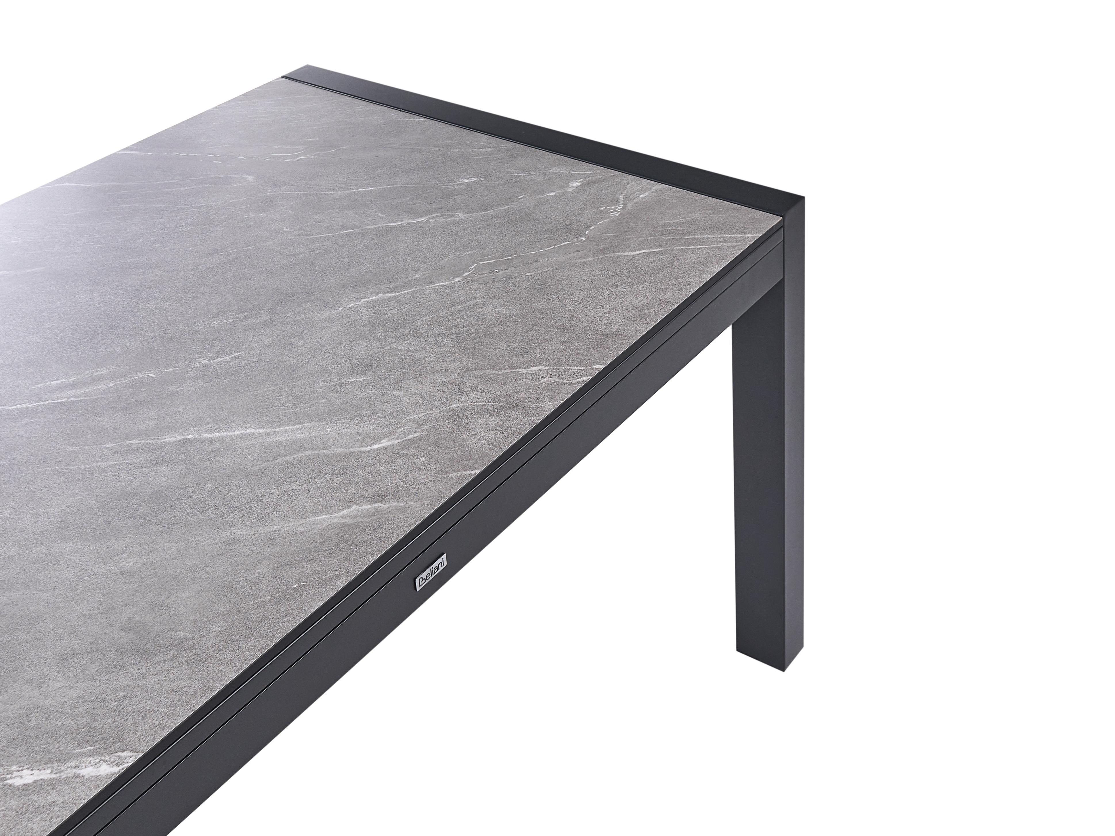 Uitschuifbare tuintafel BINASCO 160/220 cm 90 cm Steeneffect Grijs