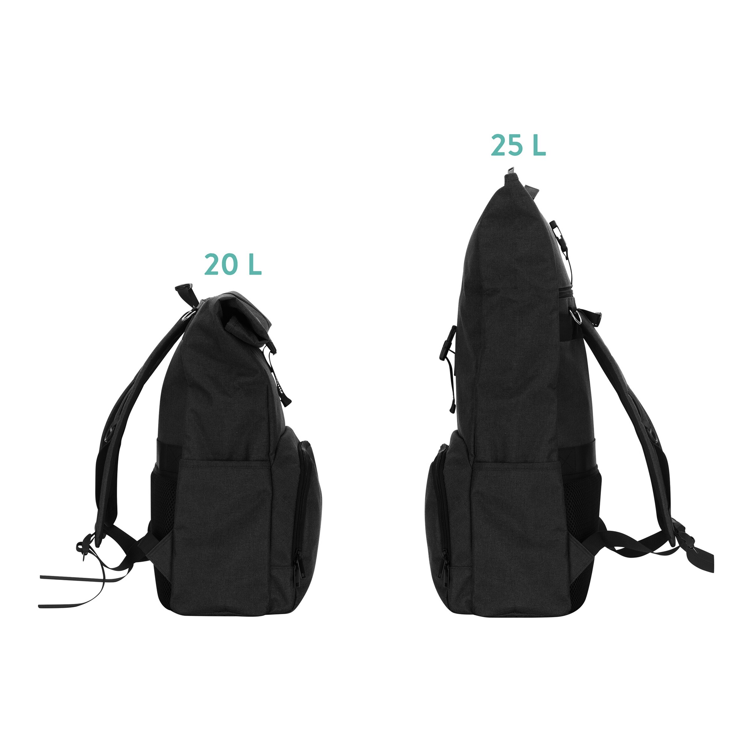 Fillikid Wickelrucksack Rolltop Tokio schwarz