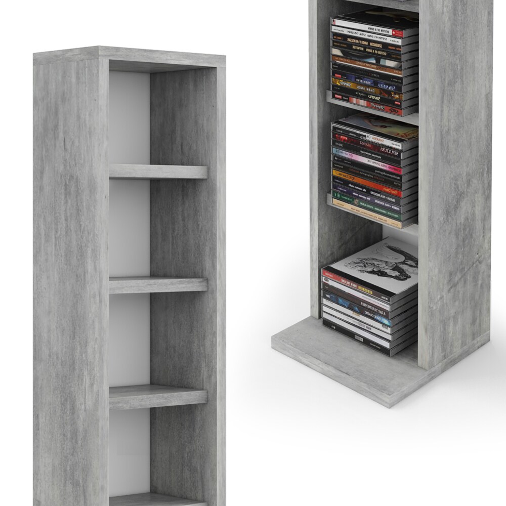 VICCO CD Regal DVD Ständer Beton Wandregal Hängeregal Bücherregal Büroregal
