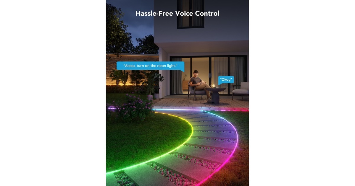 GoveeRGBIC Outdoor Neon Rope Light sfeerverlichting  (10 meter, 2,4GHz wifi + Bluetooth)