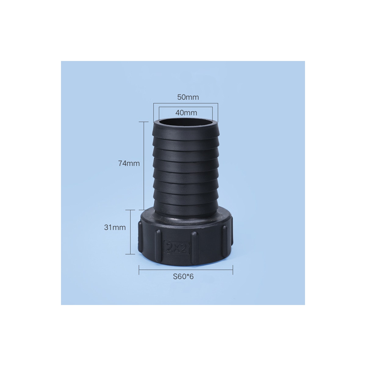 Plasttank slangeadapter IBC hageslange monteringsverktøy 50mm