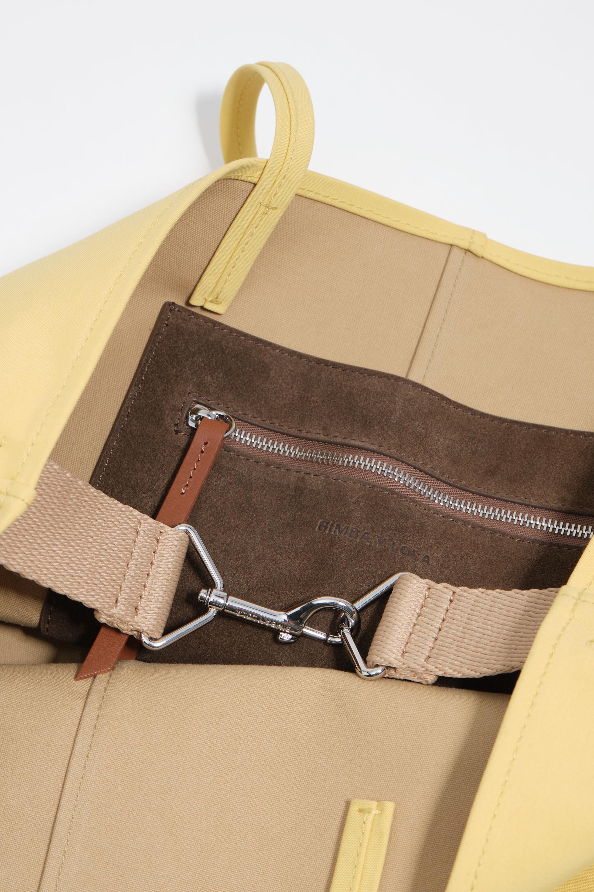 Sacola de compras grande em gabardine com estampa de banana