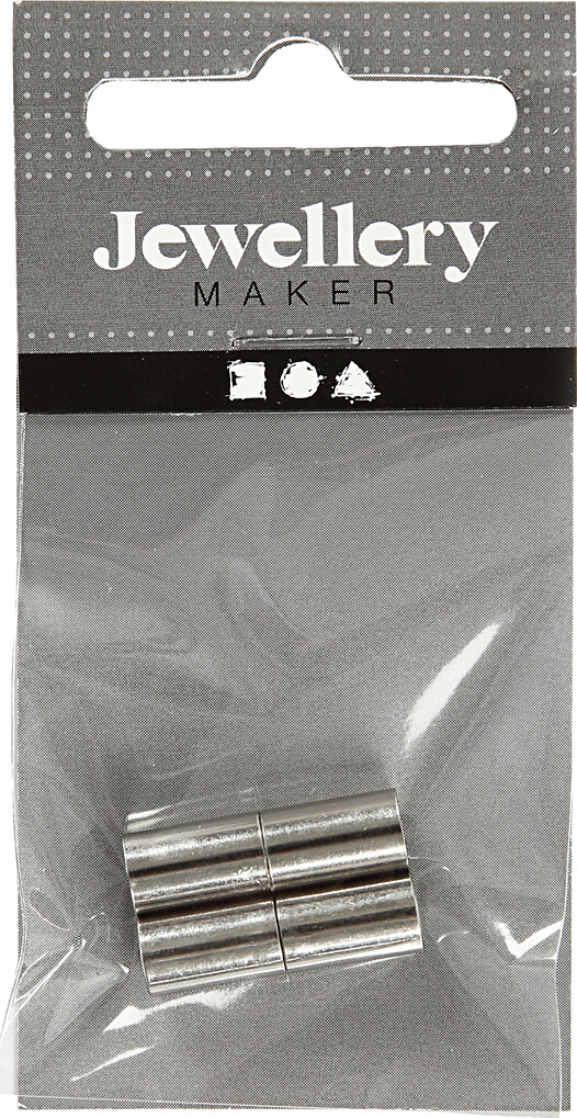 Magnetlås - L 20 MM - Hulstr. 5 MM - Forsølvet - 2 Stk