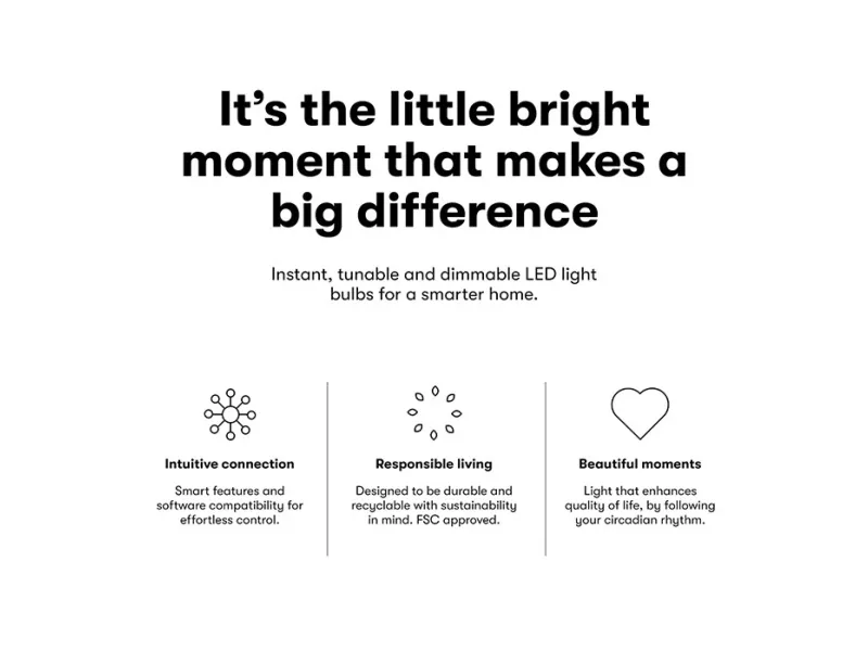 Lite Bulb Moments Lite Bulb Moments Inteligentna żarówka z technologią UVC  2700 redukuje i neutralizuje wirusy i bakterie