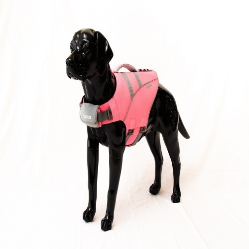 Colete salva-vidas rosa para cachorro