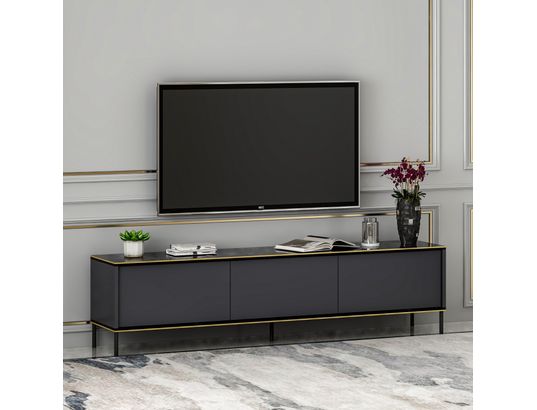 CONCEPT1 - Meuble TV Imaj anthracite 180 x 35 x h45,2 cm