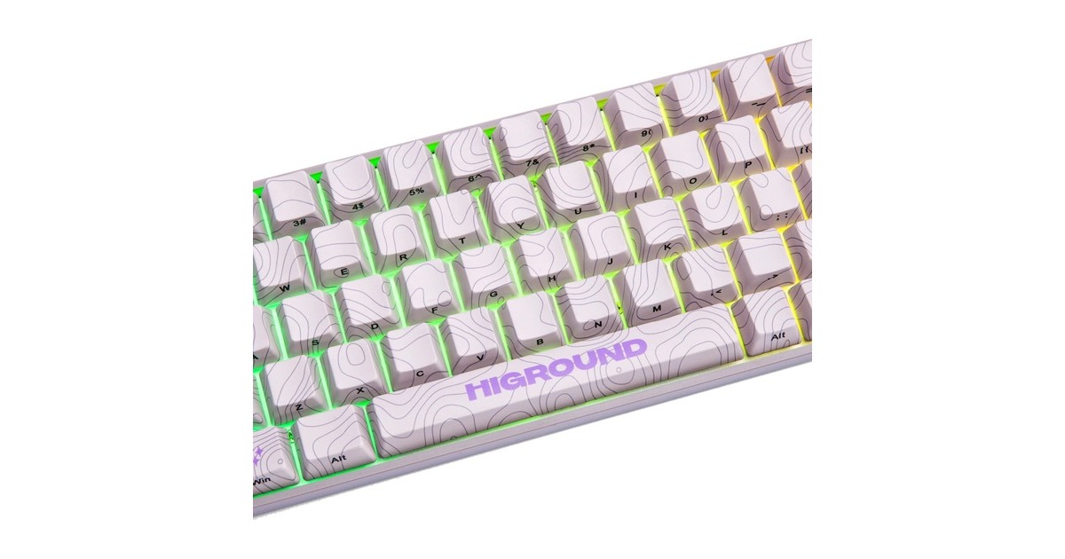 HigroundPerformance Base 65 Keyboard - RETROSUPER, gaming toetsenbord  (Wit, US lay-out, Gateron KS-37B, 65%, RGB leds, Dye-sub PBT, Hot-swap)