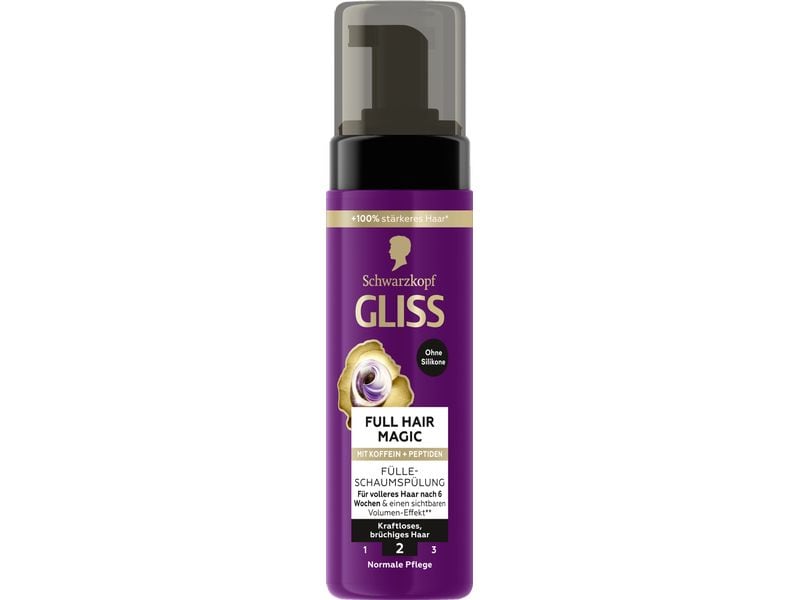 Schwarzkopf GLISS Haarkur Schaum-Spülung Full Hair Magic 20 Pflegespülung pflegt das Haar, ohne zu beschweren