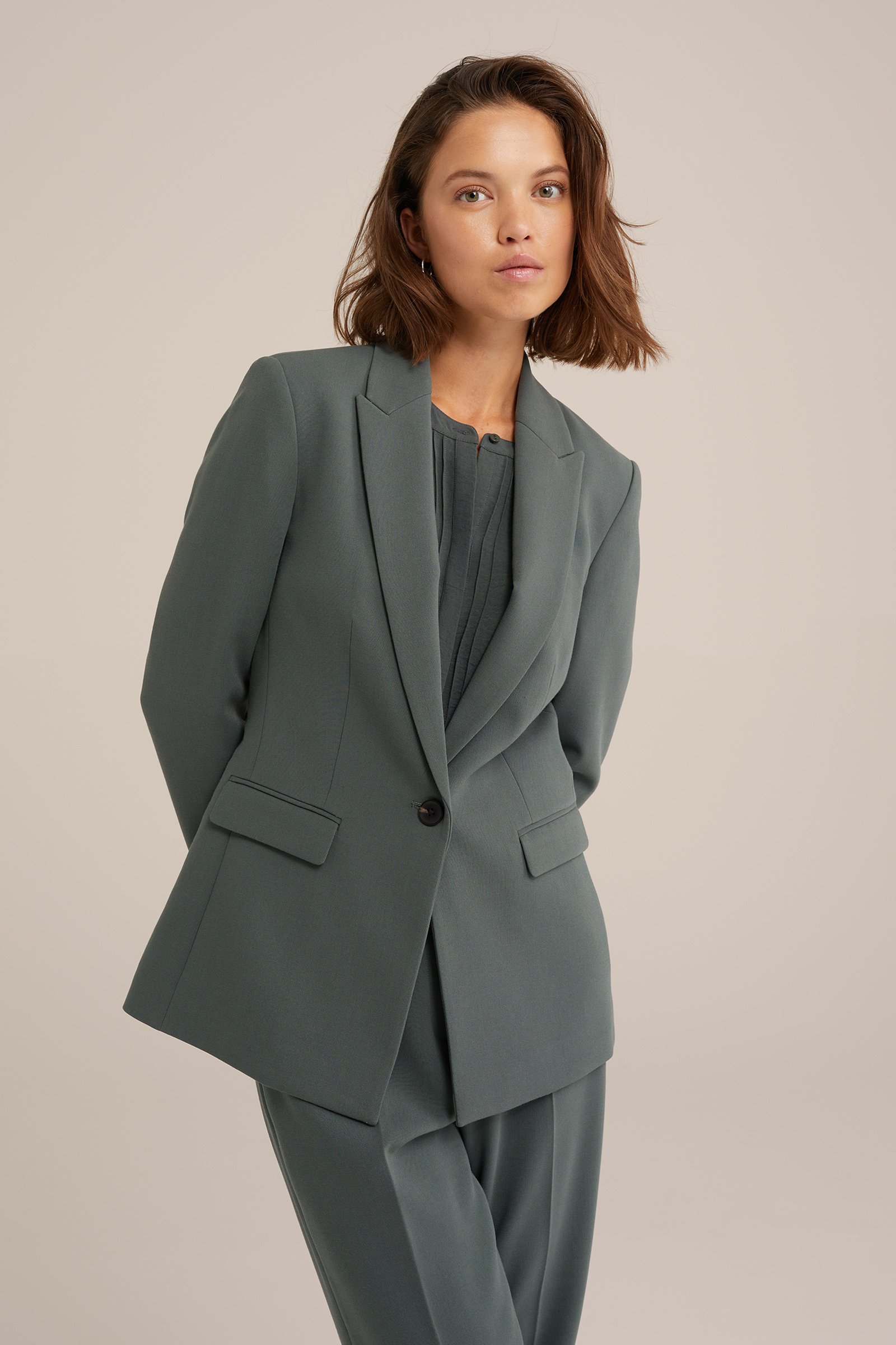 getailleerde blazer WE Fashion Zeegroen
