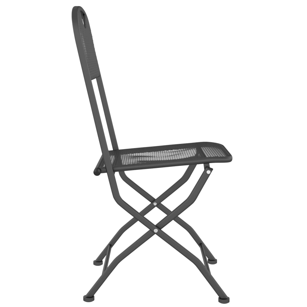 Mobilier à dîner de jardin 5 pièces maille métal anthracite