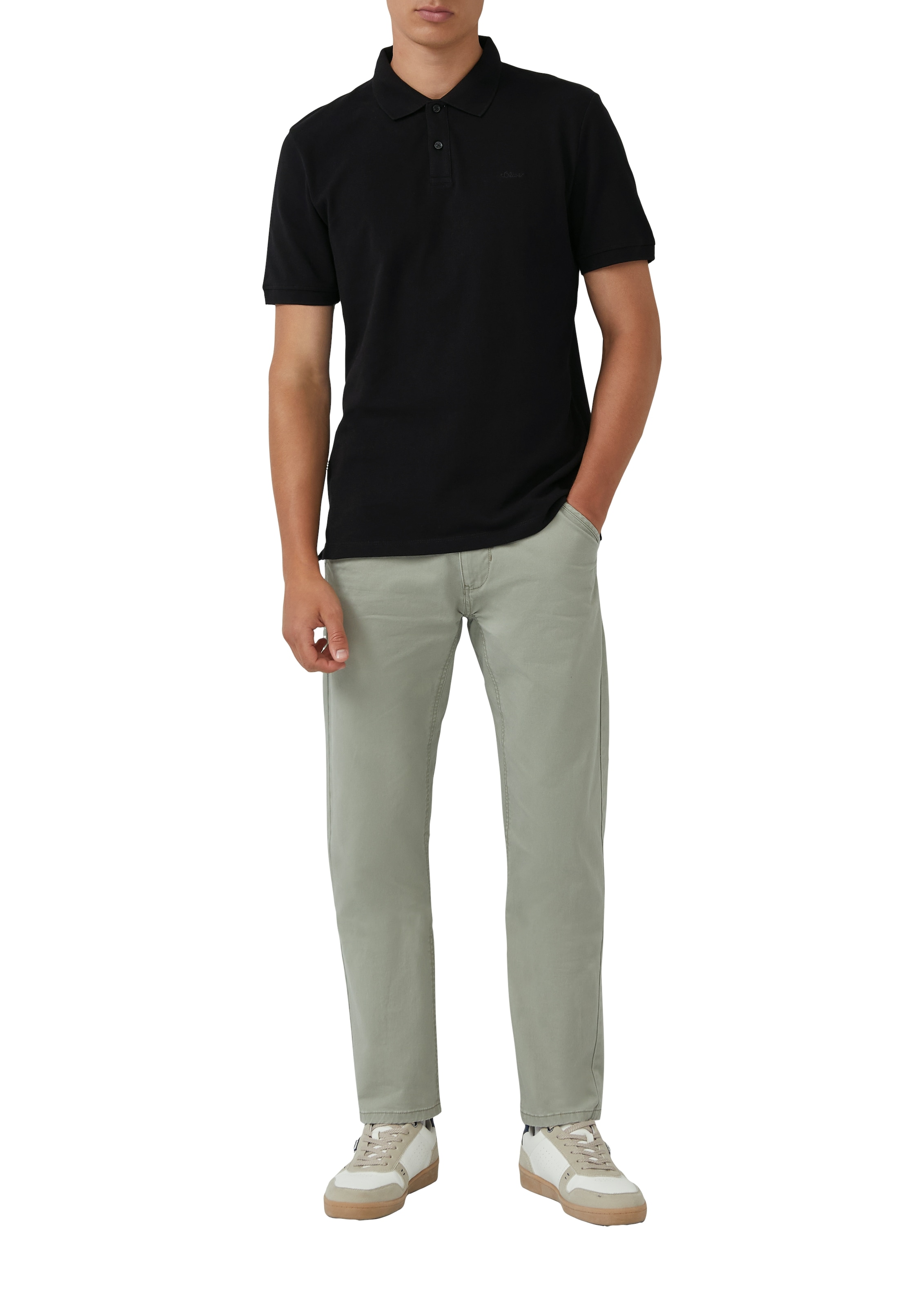 s.Oliver Poloshirt, 2 Stk. mit Logo Stickerei