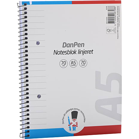 Danpen notesbog A5 linjeret