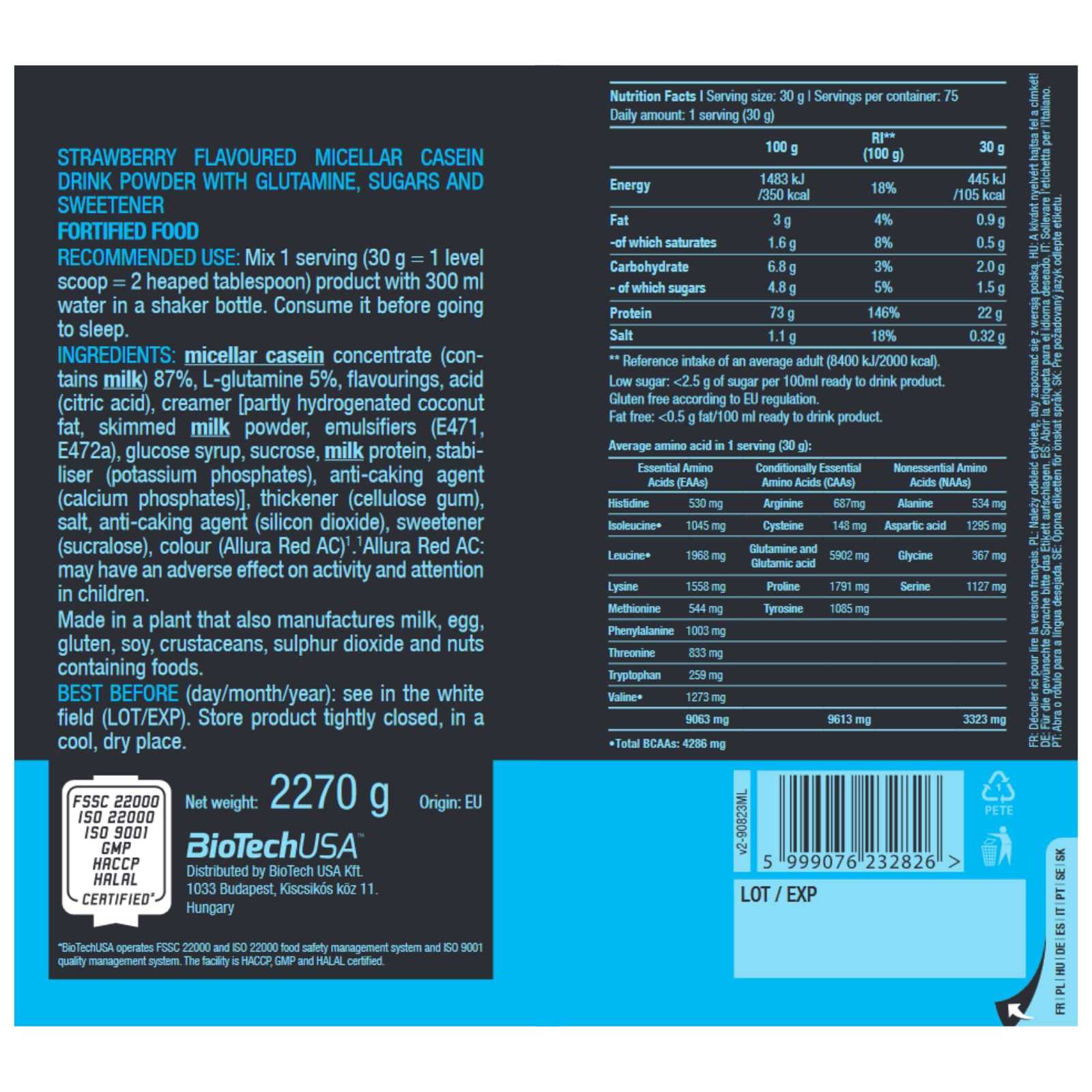 Biotech USA Caseina Micelar 908 g