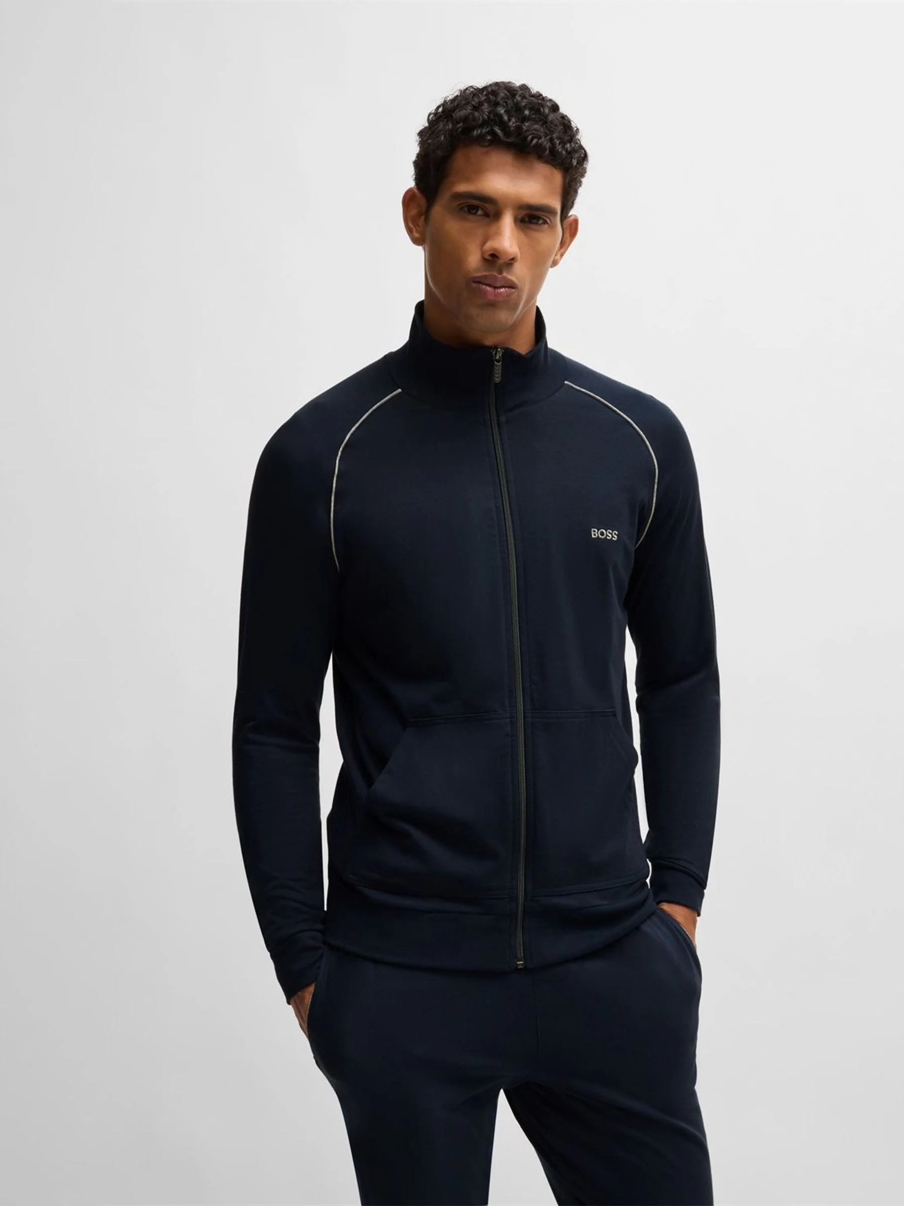 Blauw - BOSS stretchy katoenen Jack