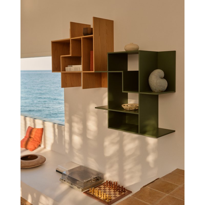 Étagère modulable Ina en MDF laqué vert 80 x 80 cm