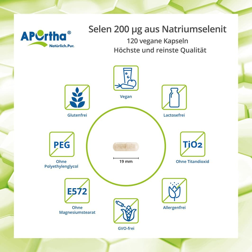 APOrtha® Selen-Kapseln aus NATRIUMSELENIT - 200 µg