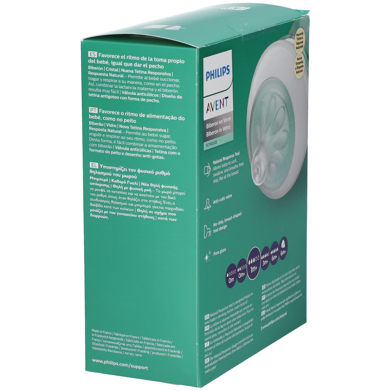 PHILIPS AVENT Natural Response Babyflasche aus Glas