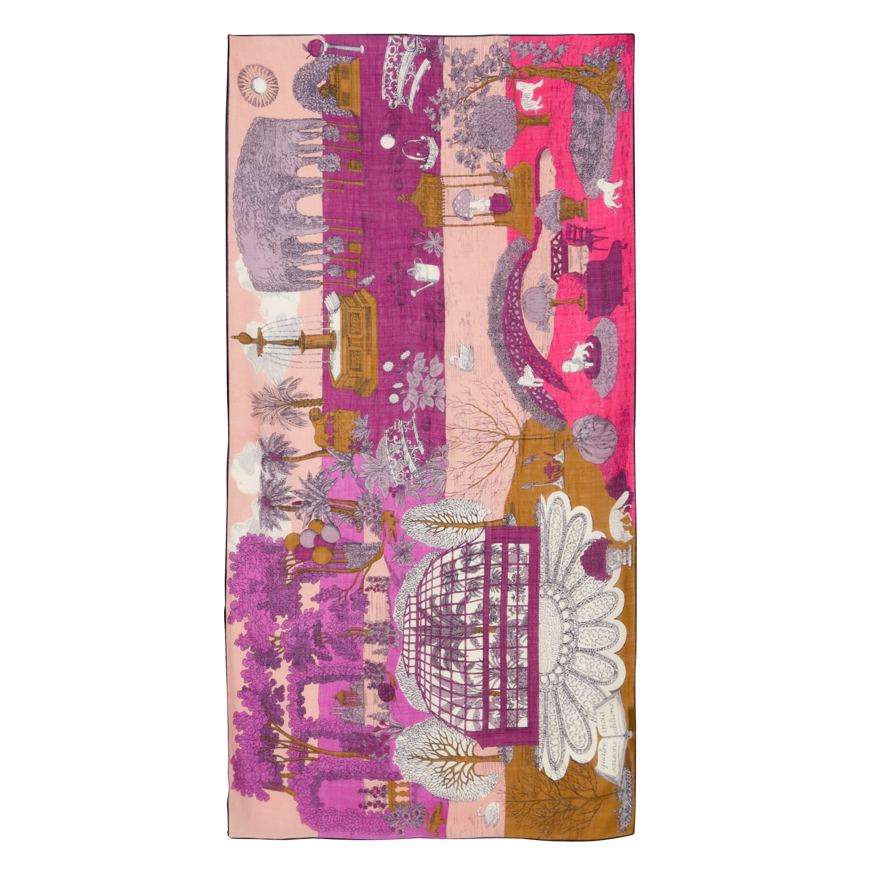 QUATRE SAISONS - Foulard en laine imprimé | Rose