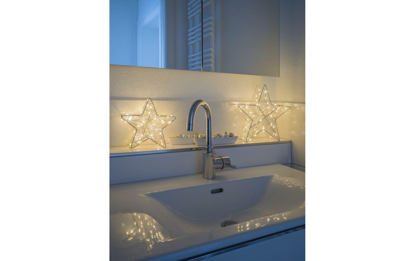 Tischdeko 3D Star Bianco M, 28 cmLED Weihnachtsdekoration