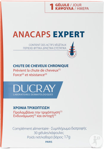 Ducray Anacaps Expert Chute De Cheveux Chronique Cure 1 Mois 30 Capsules