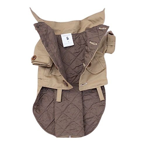 Casaco trench coat clássico Manuela para cães, bege