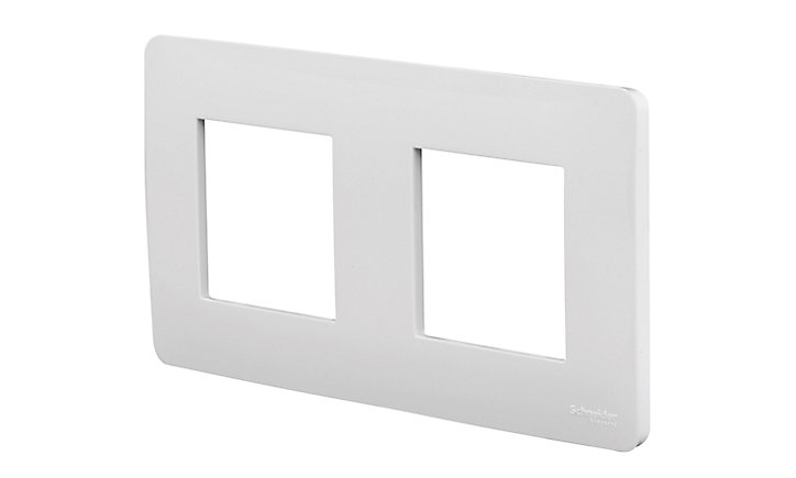 Plaque de finition double Schneider Electric Unica Déco blanc