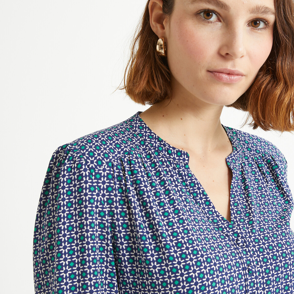 ANNE WEYBURN<br>Vestido reto com estampa geométrica, comprimento midi