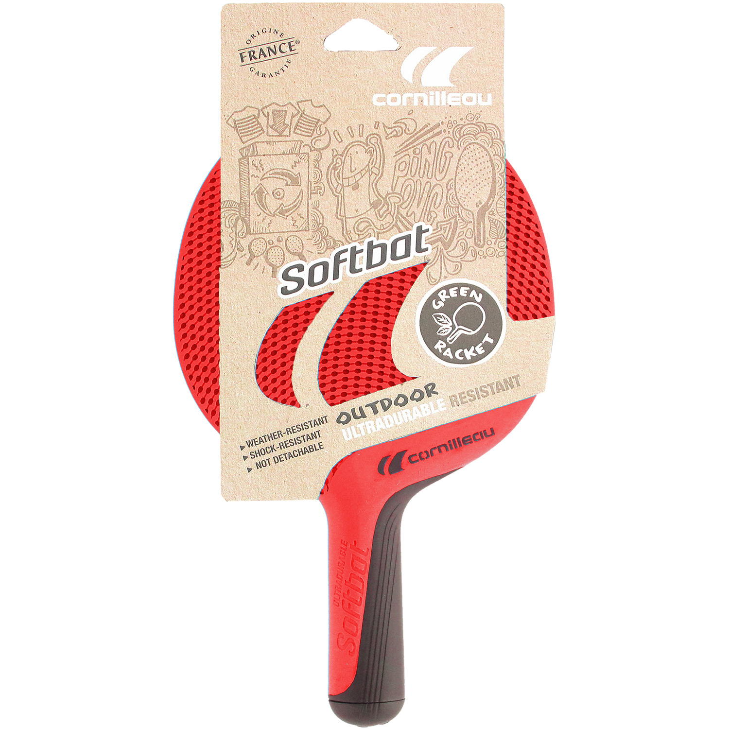 Cornilleau Softbat tafeltennisbatje - Red