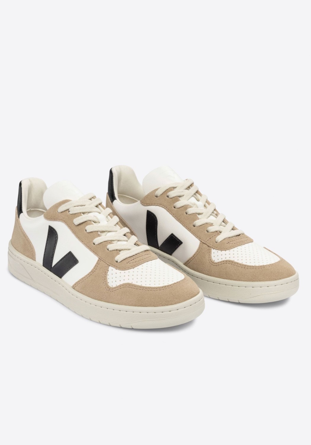 Veja Sneaker V-10 Leather Extra White Black Sahara
