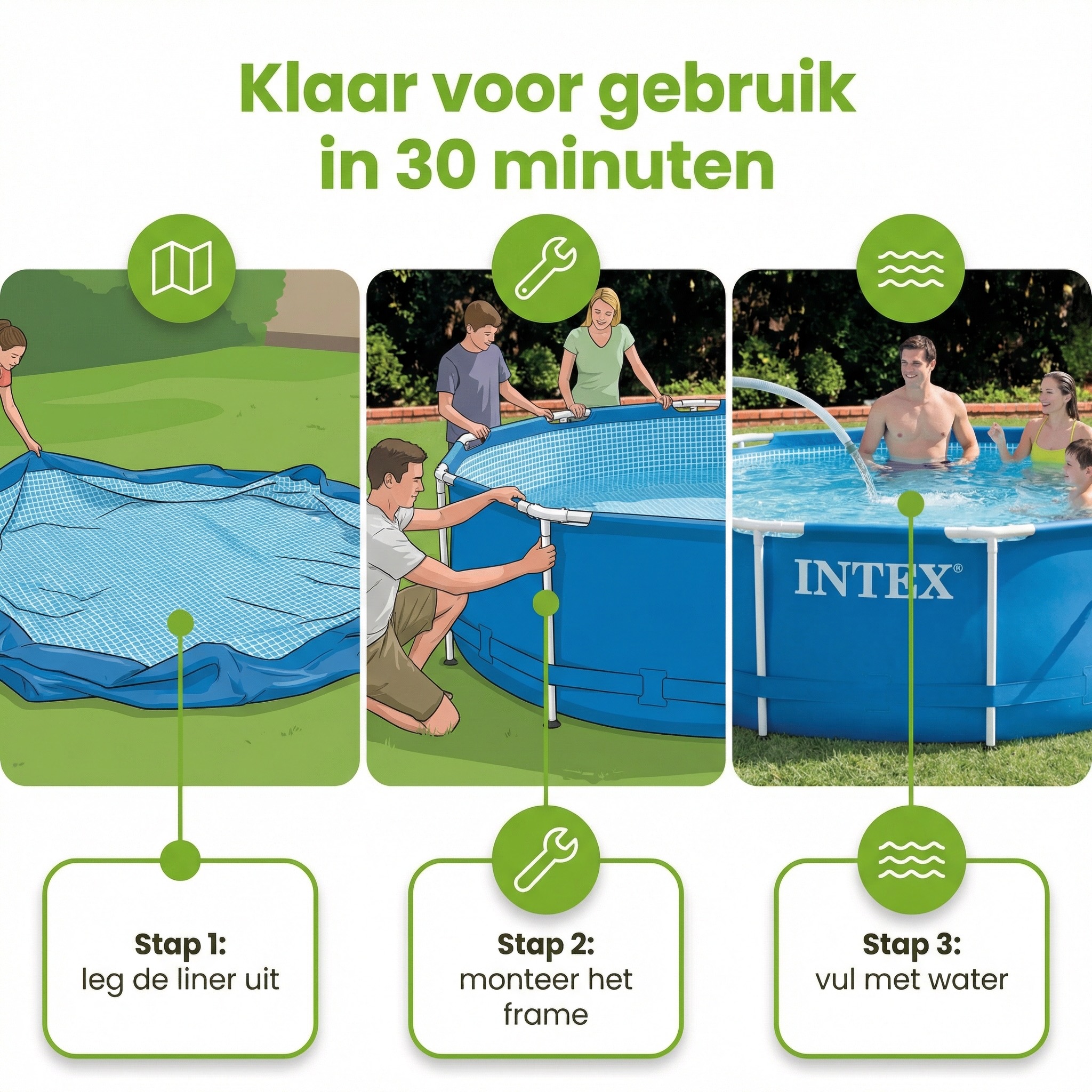 Intex rechthoekig frame 220x150x60cm zwembad