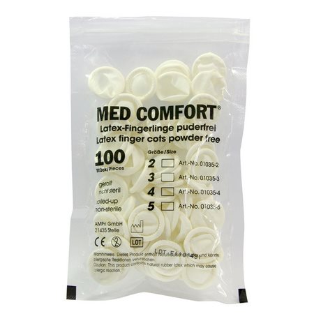 Ampri Latex-Fingerlinge<br>100 Stück, Gr4, puderfrei gerollt