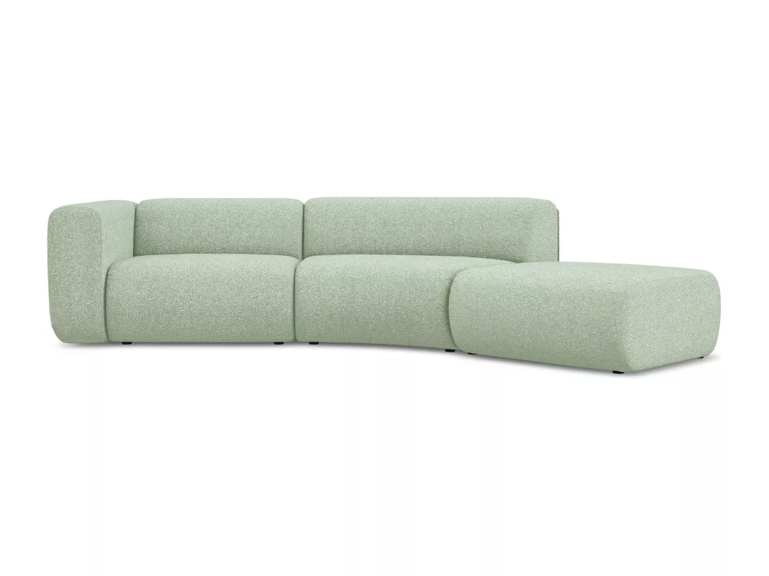Canapé modulable 4 places droit en tissu texturé - vert clair - EKAHI