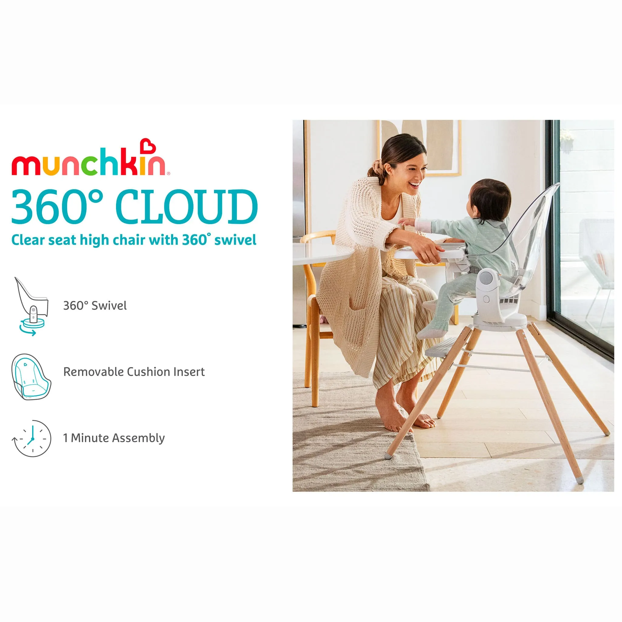Munchkin Chaise Haute Miracle® 360° - Cloud