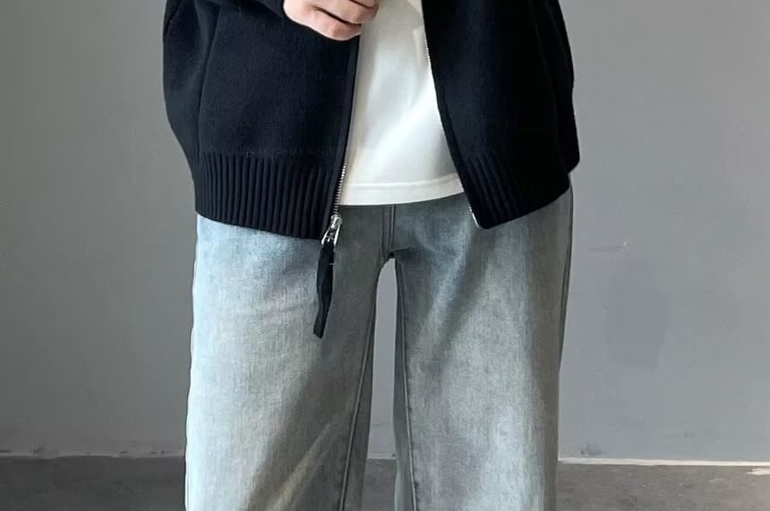 Real Boy - Cardigan met opstaande kraag en rits